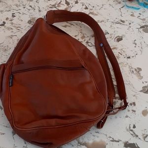 Norm Thompson Brown Leather Sling Convertible Bag